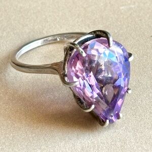 Giant amethyst & 925 silver ring